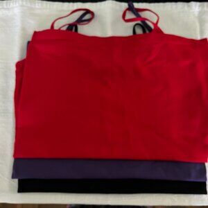 The Limited seamless camisoles in red, black and purple, all are Size S.